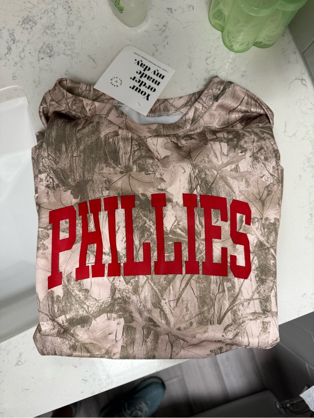 PHILLIES Camouflage long sleeve shirt with Red Logo performance material
